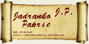 Jadranko Paprić vizit kartica